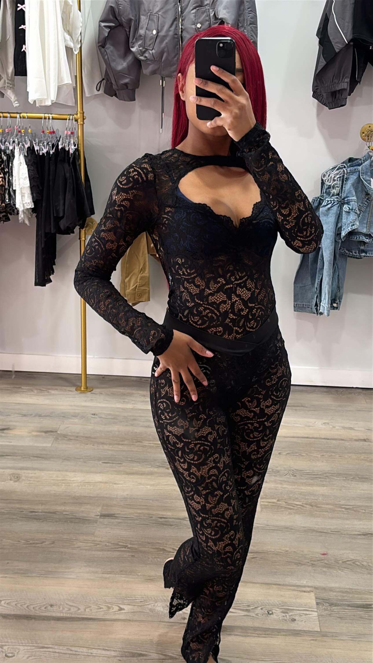 Lace Body Suit Set